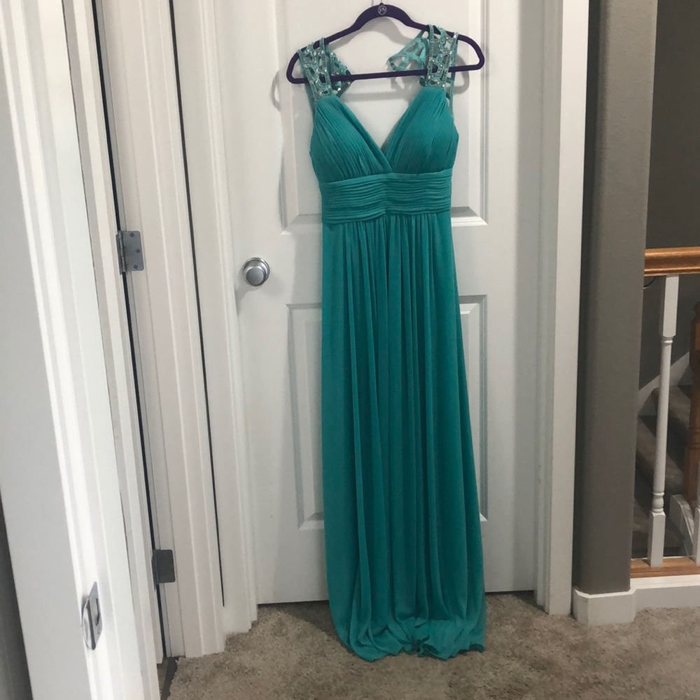Floor length prom dress. Size 12. Open back.